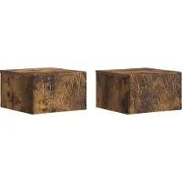 vidaXL Muurbevestigde Nachttafel 2 st Gerookt eiken 49 x 34,5 x 20 cm