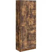 vidaXL Kast Set 2 st Gerookt eiken Bewerkt hout