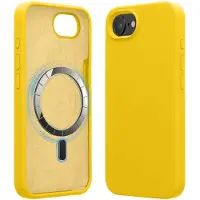 Kwmobile telefoonhoesje geschikt voor Apple iPhone 17e / iPhone 16e - Hoesje met magneet compatibel met MagSafe - Smartphone case in stralend geel