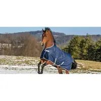 Bucas Deken Freedom Turnout High Neck 150gr Donkerblauw-zilver - 130/175