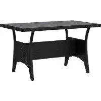 vidaXL Buiten Eettafel Set 5 st Zwart poly rattan