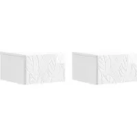 vidaXL Wandgemonteerde Zijtafel 2 st Hoogglans Wit 34,5 x 33 x 20 cm