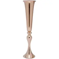 Happiq Trompetvazen set van 6 – Voor bruiloften en feestdecoratie – Uitlopende flesvormige metalen bloemenstandaard – Goud, 56,5 cm