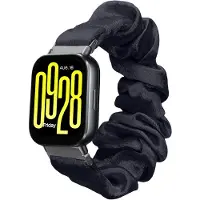 Kwmobile elastisch bandje voor smartwatch - geschikt voor Xiaomi Redmi Watch 5 Active / Watch 5 Lite - Horlogebandje van katoen - In metallic blauw