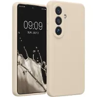 Kwmobile telefoonhoesje geschikt voor Samsung Galaxy S26 - TPU backcover met siliconen coating - Smartphone case in mat crème