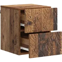 vidaXL Muurbevestigde Nachttafel Oud hout 34,5 x 33 x 40 cm