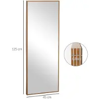 HOMCOM Wandspiegel met houten omlijsting 45x125 cm