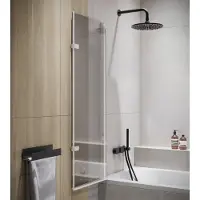 Badplaats Badwand austin 100 x 140 cm chroom badscherm draaibaar 5 mm dik -