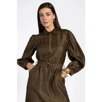 Aaiko Dames Jurken Semira Crinkle Vis 545 - Bruin - Maat L