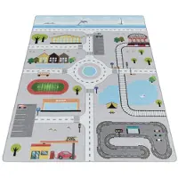 Muratap Play vloerkleed kinderkamer verkeer laagpolig 80x120 cm