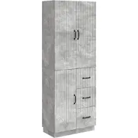 vidaXL Kast Set 2 pcs Betongrijs Bewerkt hout