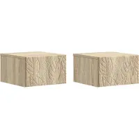 vidaXL Wandgemonteerde Zijtafel 2 st Sonoma Eiken 34,5 x 33 x 20 cm