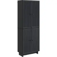vidaXL Kast Set 2 st Zwart Bewerkt hout
