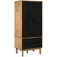 vidaXL Kledingkast met lades, model OTTA, zwart, 76,5 x 53 x 172 cm