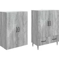 vidaXL Kast Set 2 pcs 66 x 34,5 x 95 cm Bewerkt hout