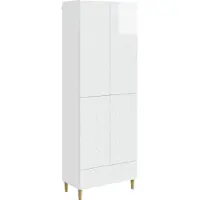 vidaXL Kast Set 2 pcs Hoogglans Wit Bewerkt hout