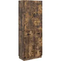 vidaXL Kast Set 2 pcs Gerookt eiken Bewerkt hout