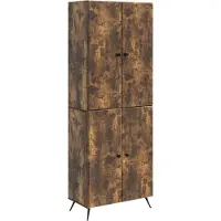 vidaXL Kast Set 2 pcs Gerookt eiken Bewerkt hout
