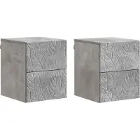 vidaXL Muurbevestigde Nachttafel 2 st Betongrijs 34,5 x 33 x 40 cm