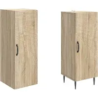 vidaXL Kastenset 2 pcs Sonoma Eiken 33 x 34,5 x 89,5 cm Bewerkt hout