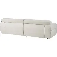 Beliani HOVDEN - Driezitsbank - Gebroken wit - Polyester