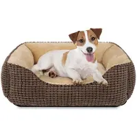 OEM Hondenbed voor middelgrote honden, wasbaar, zacht hondenmandje, antislip hondenmandje, 63x53x20 cm, hondenmandje voor kleine en middelgrote honden en katten