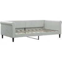 vidaXL Slaapbank 100x190 cm fluweel lichtgrijs
