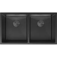 Mexen Binox roestvrijstalen spoelbak 2-vaks 800 x 450 , zwart - 6421802000-70