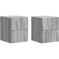 vidaXL Muurbevestigde Nachttafel 2 pcs Grijs Sonoma 34,5 x 33 x 40 cm