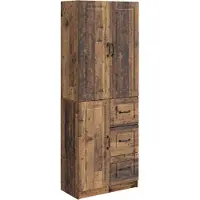 vidaXL Kast Set 2 st Oud hout Bewerkt hout