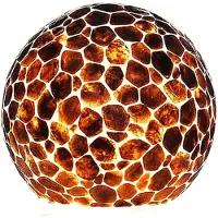 Design tafellamp Handgemaakt woonkamer slaapkamer lamp Turtle Staande bol gold capiz parelmoer 40 cm