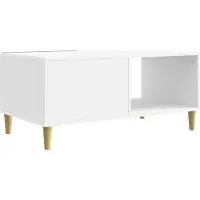 vidaXL Salontafel Hoogglans Wit 90 x 50 x 40 cm Bewerkt hout