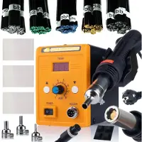 Rosfix Plasticlasapparaat 858D Spuitmond - 700W, 100–500°C - Kunststoflasdraad 500g Set, 3 Gaas - Geschikt voor YIHUA, WEP