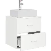 vidaXL Wandgemonteerde wastafel van een meubel Wit 49,5 x 41 x 62,5 cm