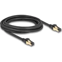 DeLOCK RJ45 Network Cable Cat.6A male to male S/FTP black 3 m with Cat.7 raw cable suitable for industrial and outdoor use