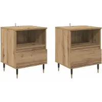 vidaXL Nachtkastje 2 st Artisan Eiken 40 x 35 x 50 cm Bewerkt hout