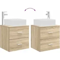 vidaXL Badkamermeubel Set 2 st Sonoma Eiken Bewerkt hout