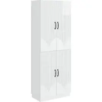 vidaXL Kast Set 2 st Hoogglans Wit Bewerkt hout