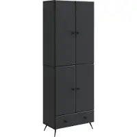 vidaXL Kast Set 2 st Zwart Bewerkt hout