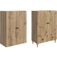 vidaXL Kast Set 2 st Bewerkt hout