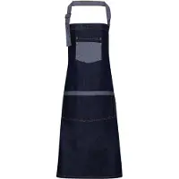 Premier Domain Contrast Denim Bib Apron | Maat: Één maat