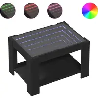 vidaXL Salontafel met LED 73x53x45 cm bewerkt hout zwart