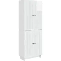 vidaXL Kast Set 2 pcs Hoogglans Wit 66 x 34,5 x 90 cm Bewerkt hout