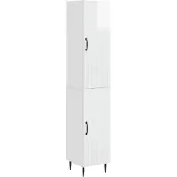 vidaXL Kast Set 2 pcs Hoogglans Wit 33 x 34,5 x 89,5 cm Bewerkt hout