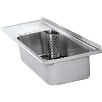 Kwc AR multifunctionele wasbak, SIRIUS, roestvrij staal, 1100x357x550 mm, afvoerkraan links