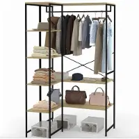 OEM Industriële design hoekkast van massief hout, 123 cm hoog – van hoge kwaliteit – duurzaam – stijlvol – moderne uitstraling – geschikt voor de woonkamer