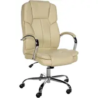 CLP XXL BIG Xanthos Bureaustoel - Voor volwassenen - Ergonomisch - Met armleuningen - Kunstleer - creme