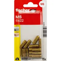 Fischer Spreidplug Ms Messing - Diam. 6x22mm - 15 Stuks