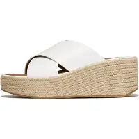 Original Brands Platfforms espadrille leather wedge cross slides