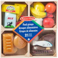 Melissa & Doug – Houten voedselgroepen – 21-delig – Met opbergkistjes